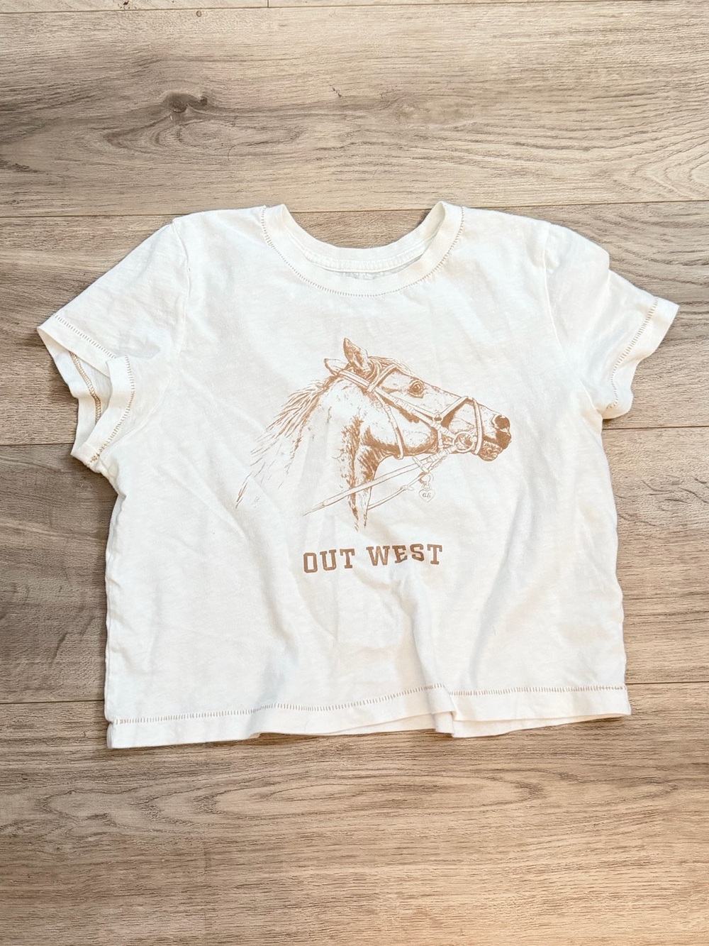 American Eagle Outfitters White Horse Graphic Tee